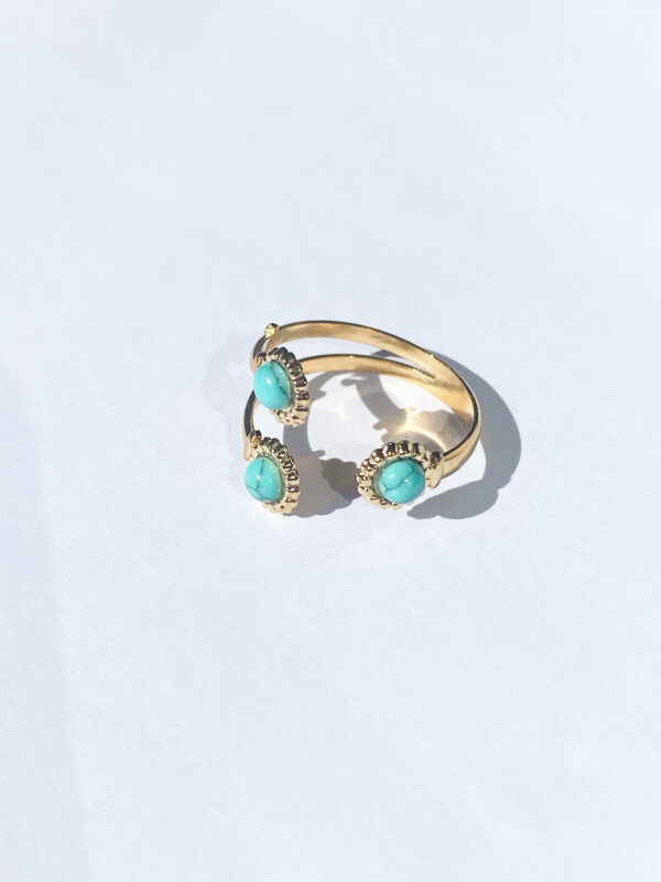 three turquoise ring | stainless steel