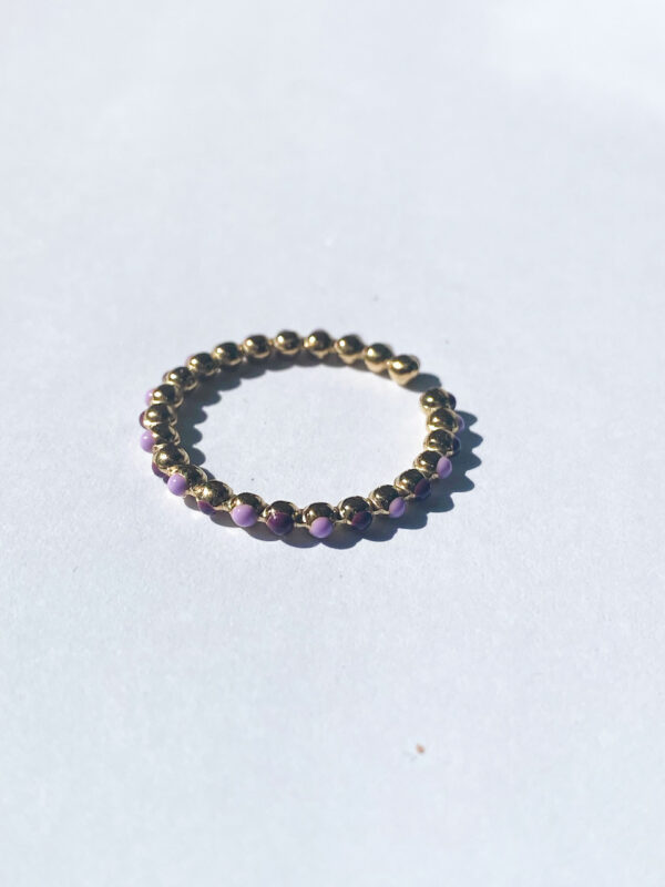 Purple dots ring | stainless steel