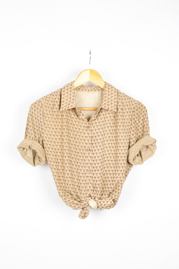 Vintage earth tone wildflower blouse