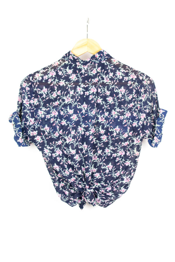Vintage blue see trough flower blouse