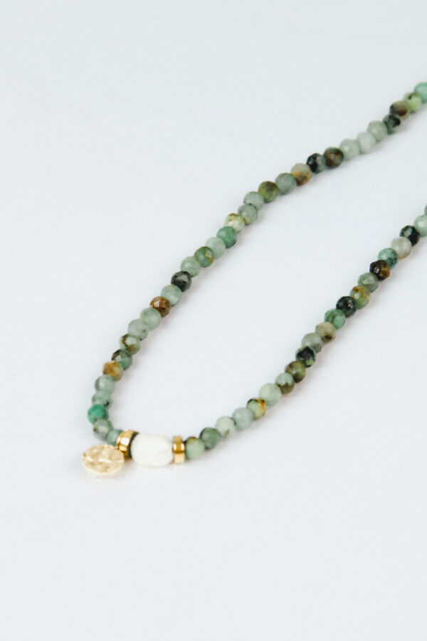 Green beads hanger | stainless steel
