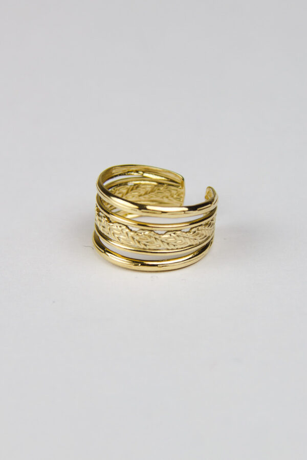 layered braided ring | stainless steel