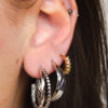 Basic stripes stud silver | stainless steel