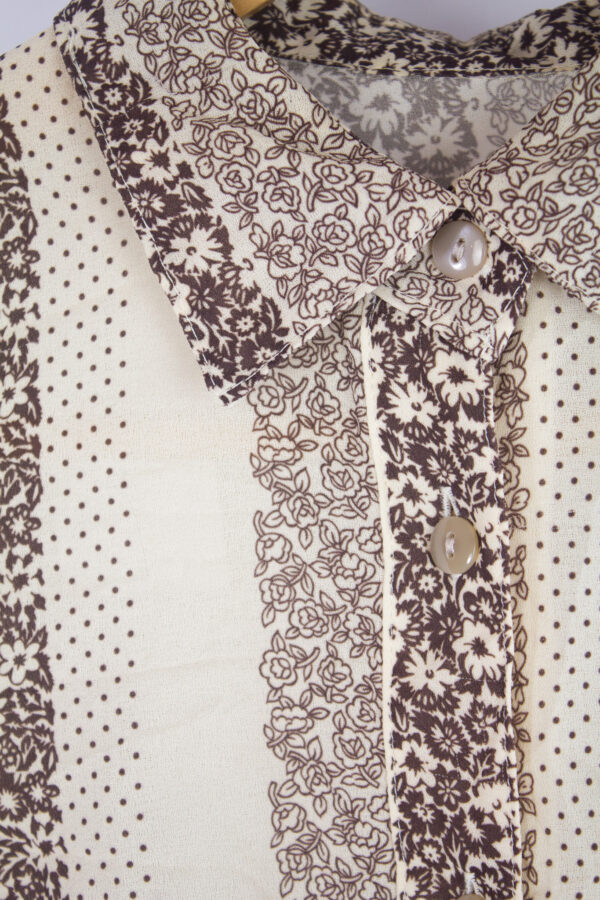 Vintage brown flower blouse - Image 3