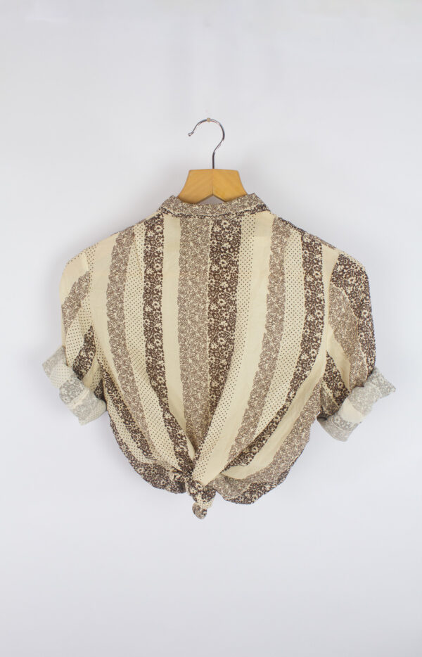 Vintage brown flower blouse - Image 2