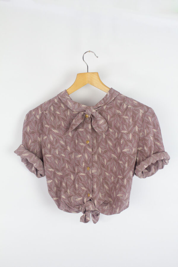 Vintage purple leaf blouse