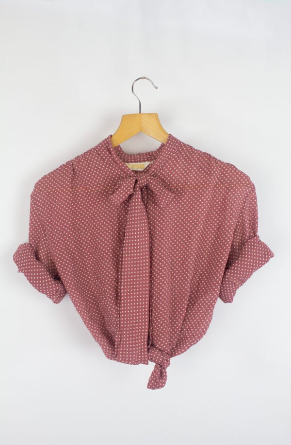 Vintage pink dotted blouse