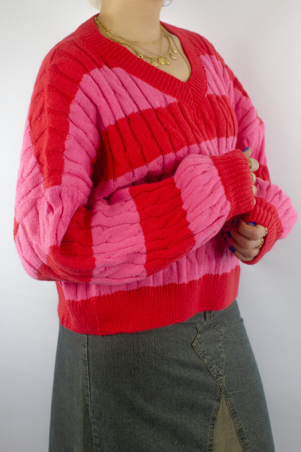 Margeaux pink striped sweater - Image 2