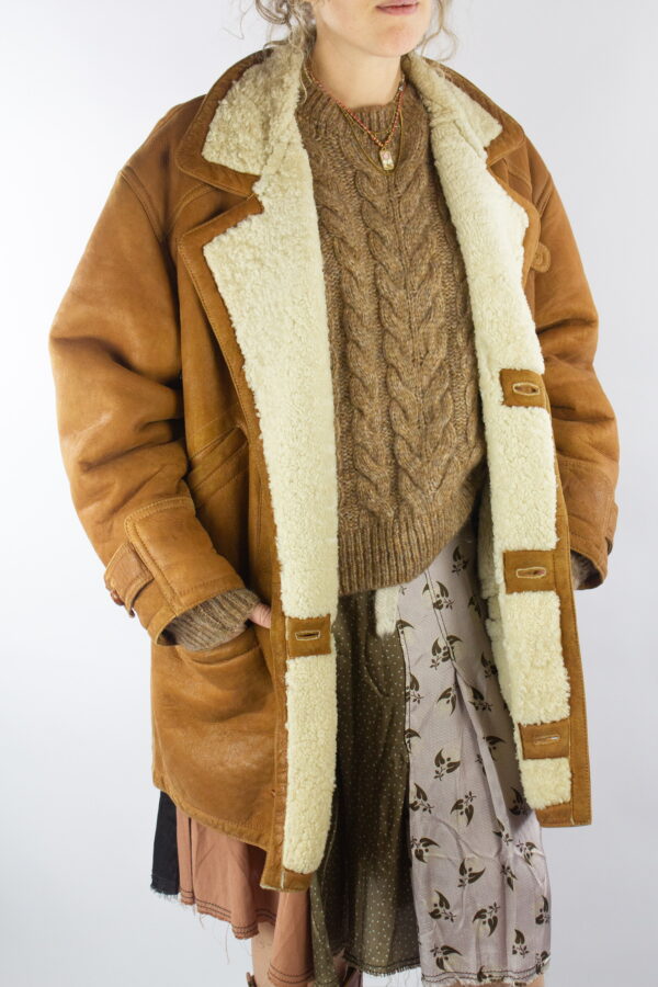 Vintage brown lammy coat - Image 2