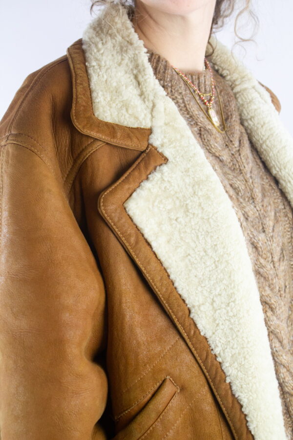 Vintage brown lammy coat - Image 4