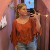 Vintage orange boho blouse - Image 2
