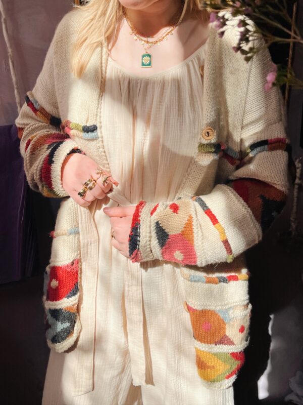 Vintage multi color cardigan - Image 2