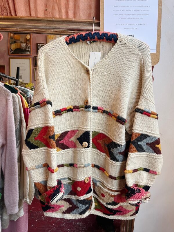 Vintage multi color cardigan - Image 3