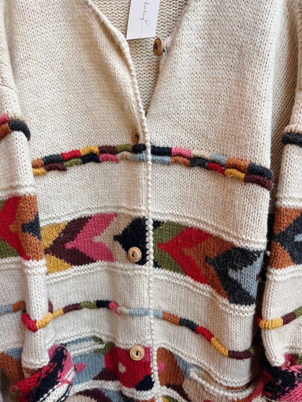 Vintage multi color cardigan - Image 4