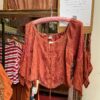 Vintage orange boho blouse - Image 5