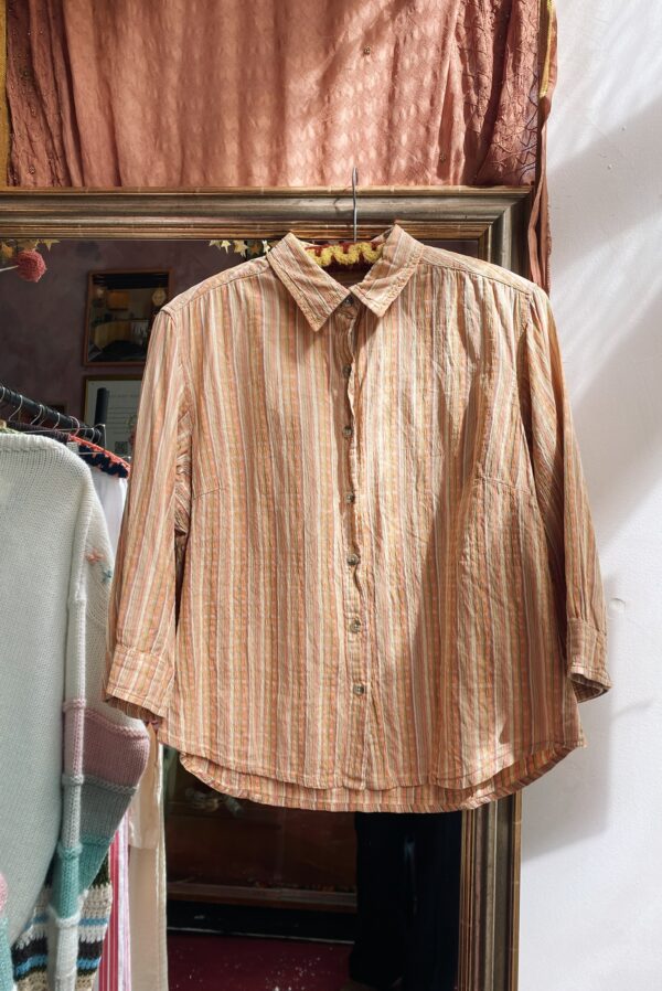 Vintage orange stripped blouse - Image 4