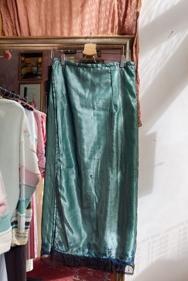 Vintage emerald green wrap skirt - Image 4