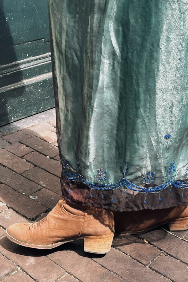 Vintage emerald green wrap skirt - Image 3