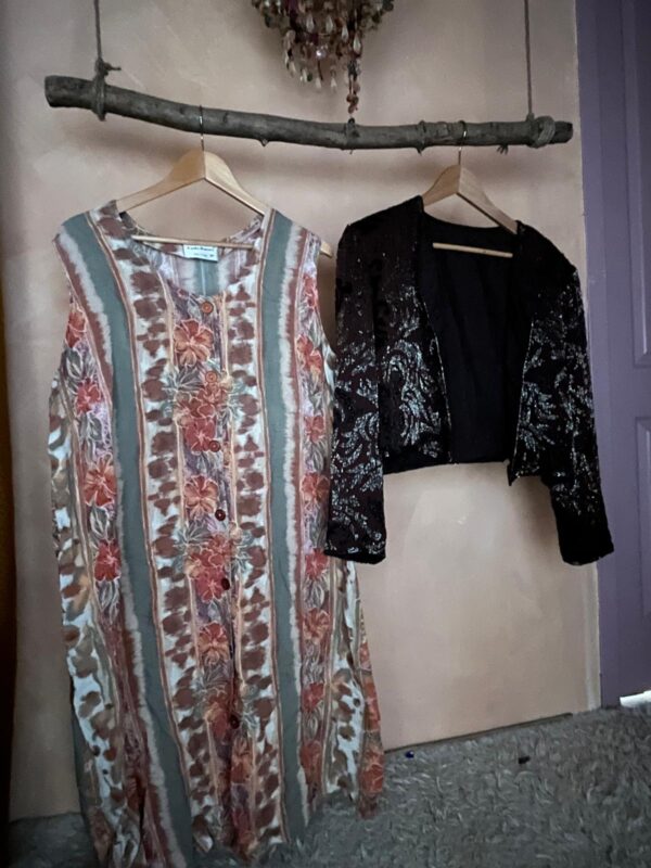 Vintage floral boho button dress