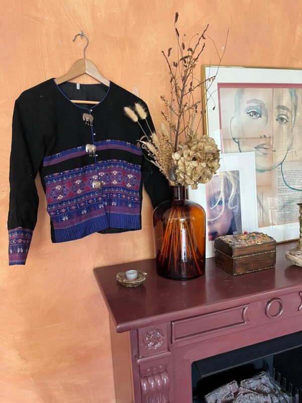 Vintage jacket with elephant embroidery