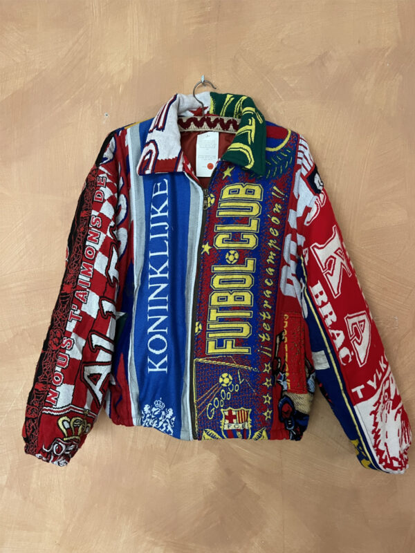 UPCYCLED BARCA FOOTBALL SCARFS | JACKET - Image 2