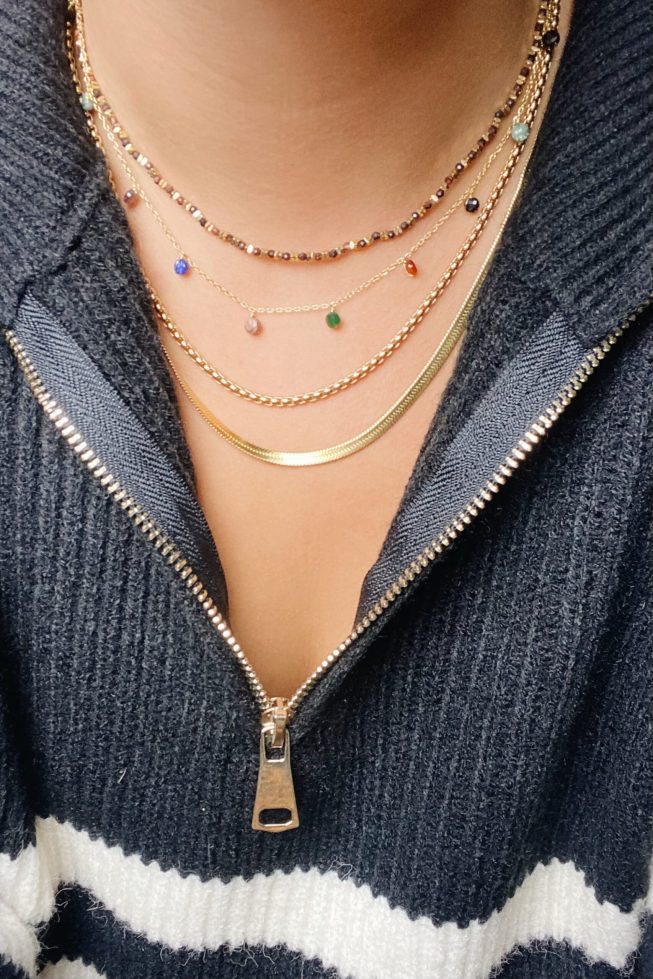 Brown gold necklace | stainless steel