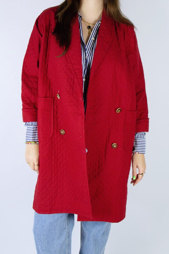 Vintage red quilted coat