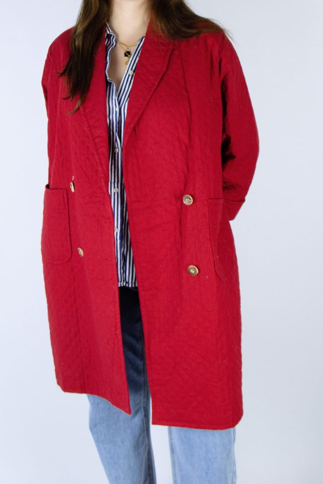 Vintage red quilted coat