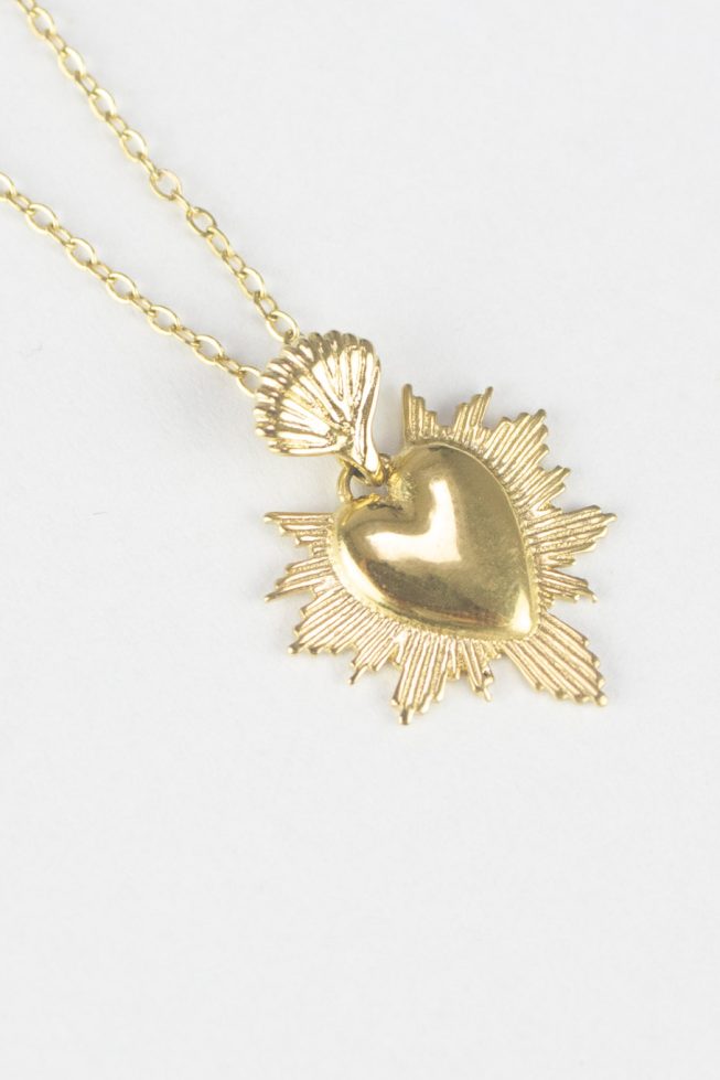 Shining heart pendant necklace | stainless steel