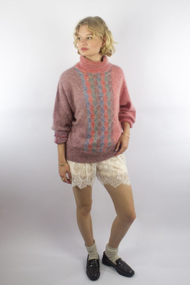 Vintage pink turtleneck sweater