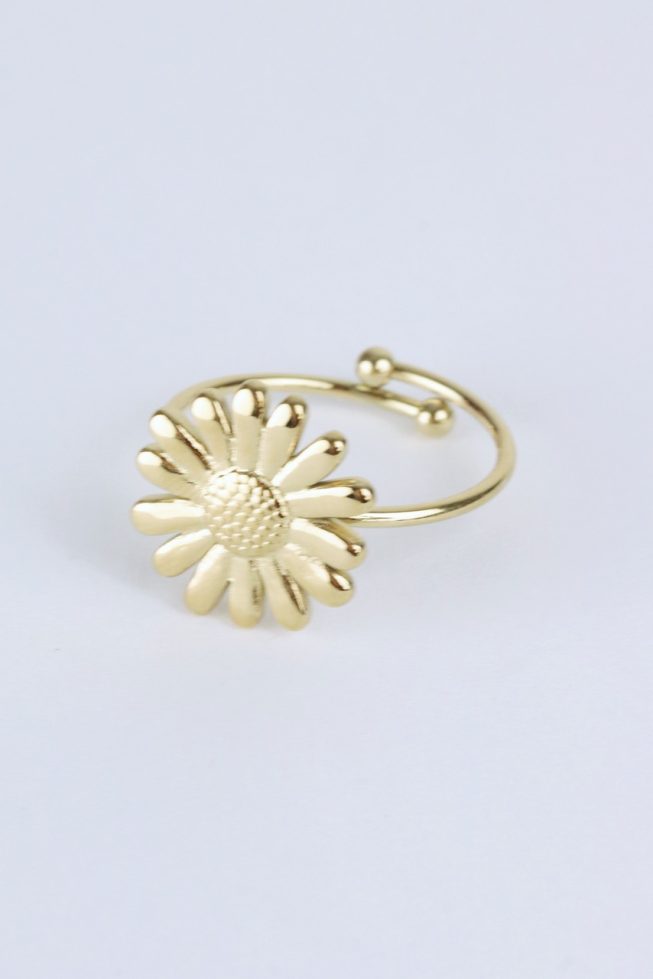 Small sunflower ring | stainless steel