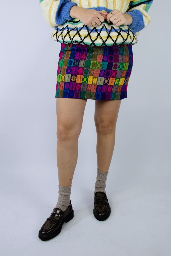 Vintage patchwork mini skirt