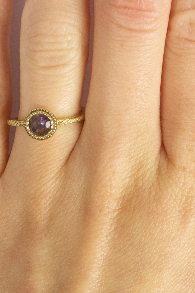 Purple gem ring | stainless steel