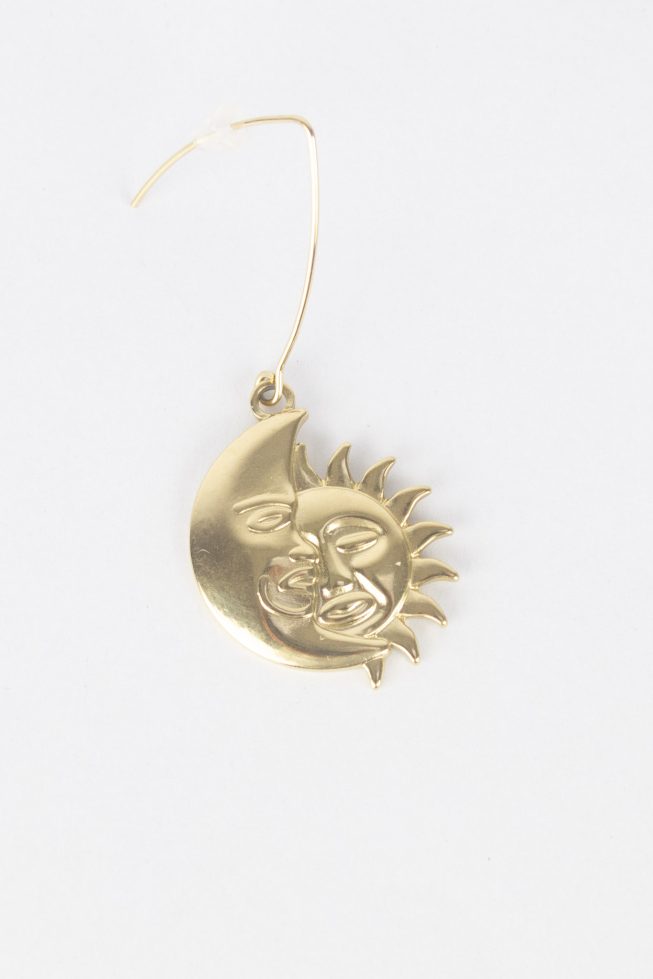 Sun-moon earring | stainless steel
