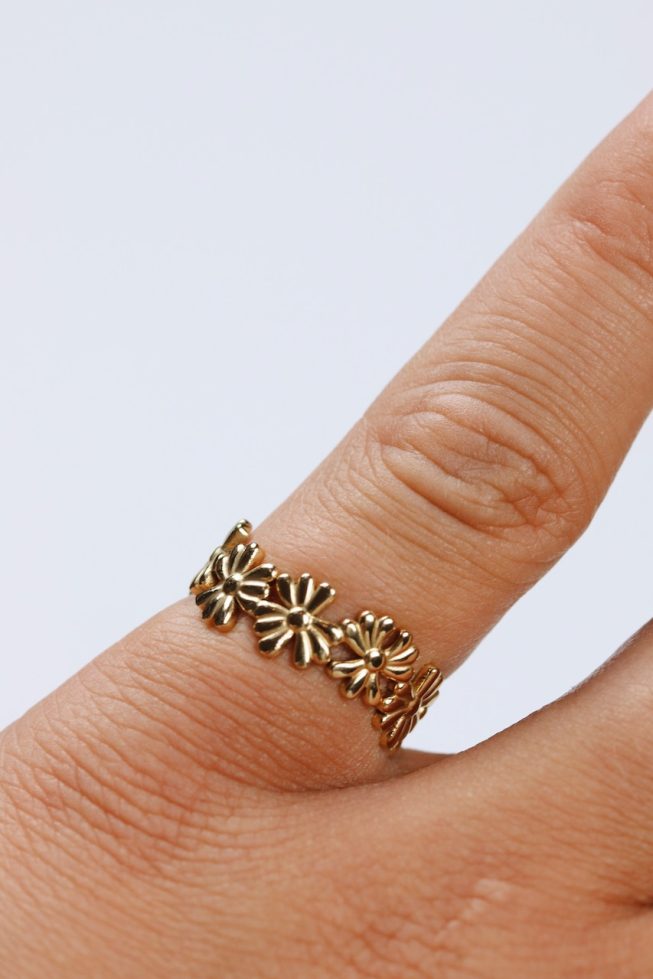 Flower band ring | stainless steel