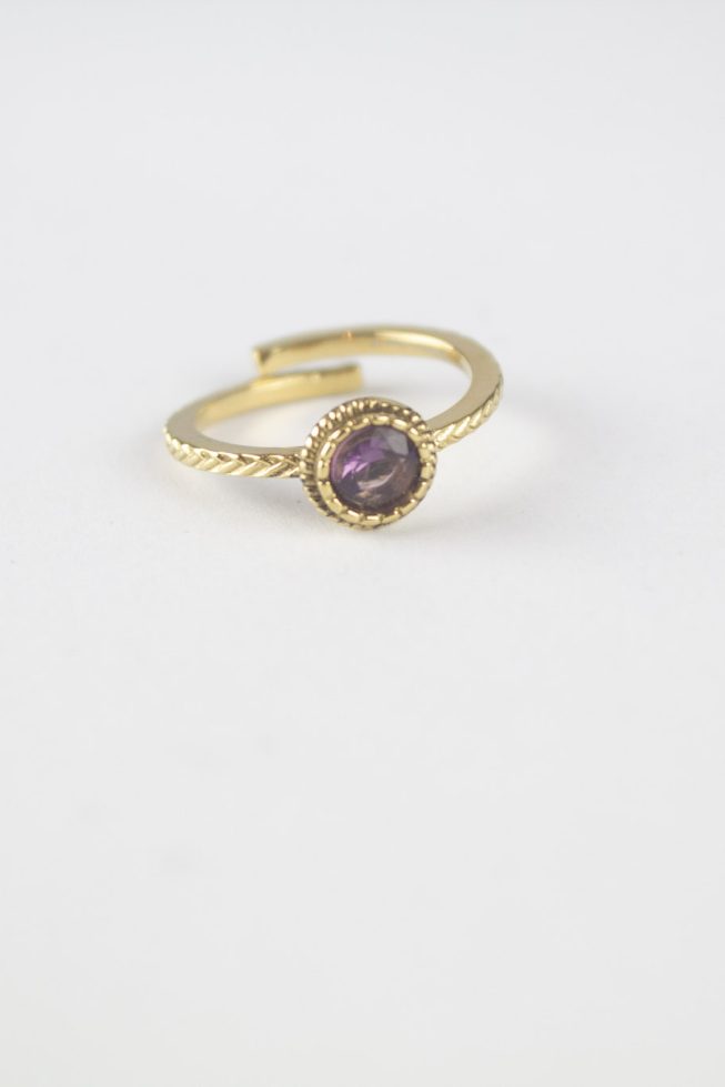 Purple gem ring | stainless steel