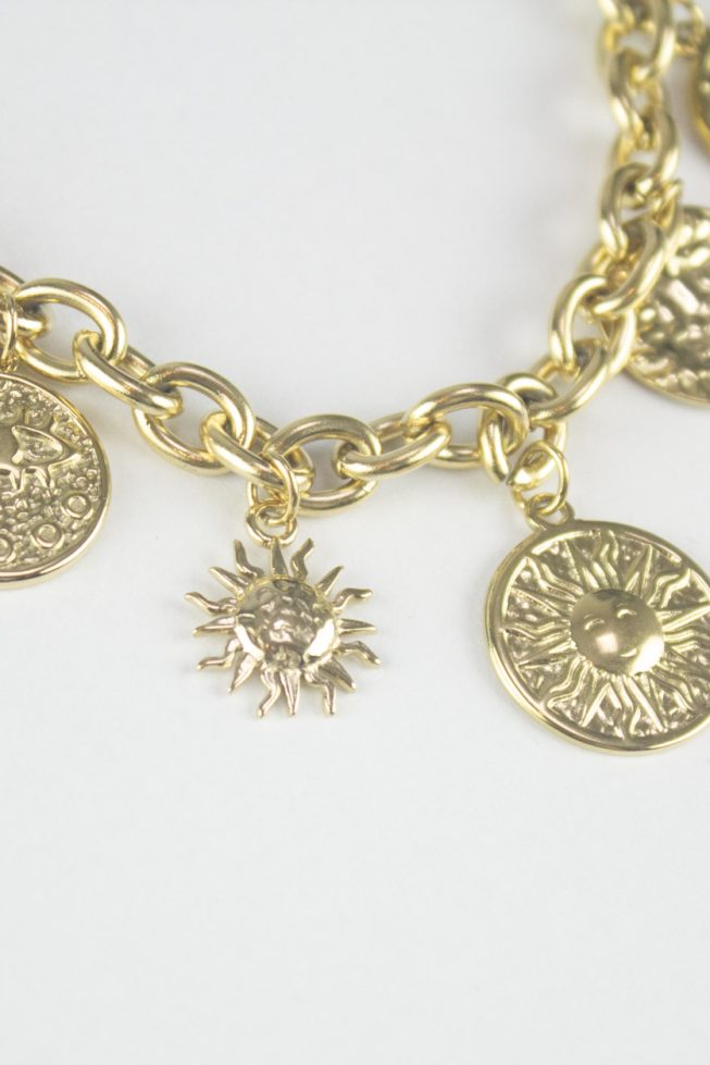 Sun charm necklace | stainless steel