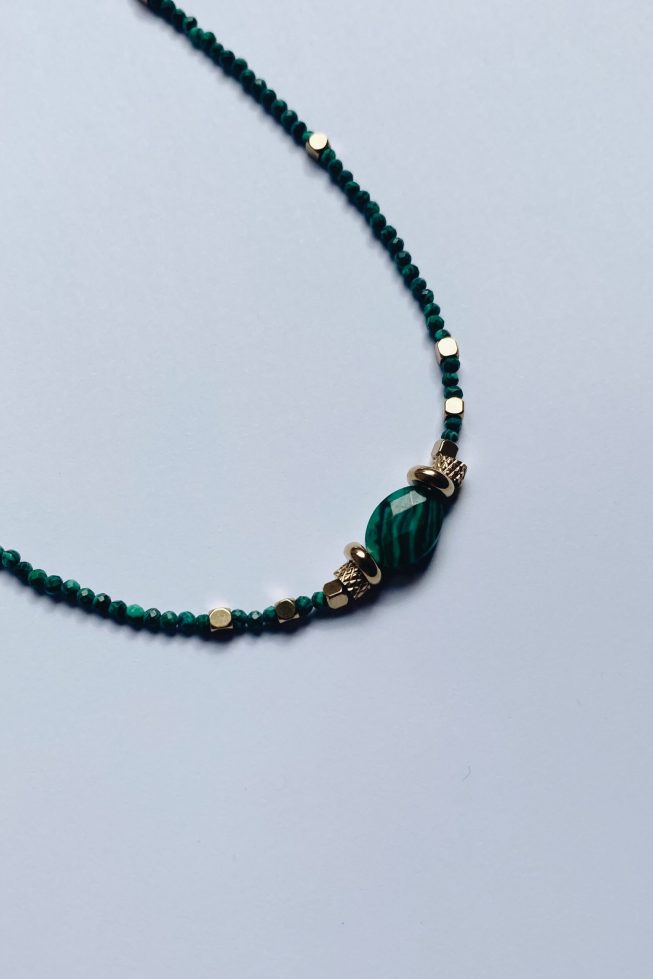 Malachite necklace | stainless steel