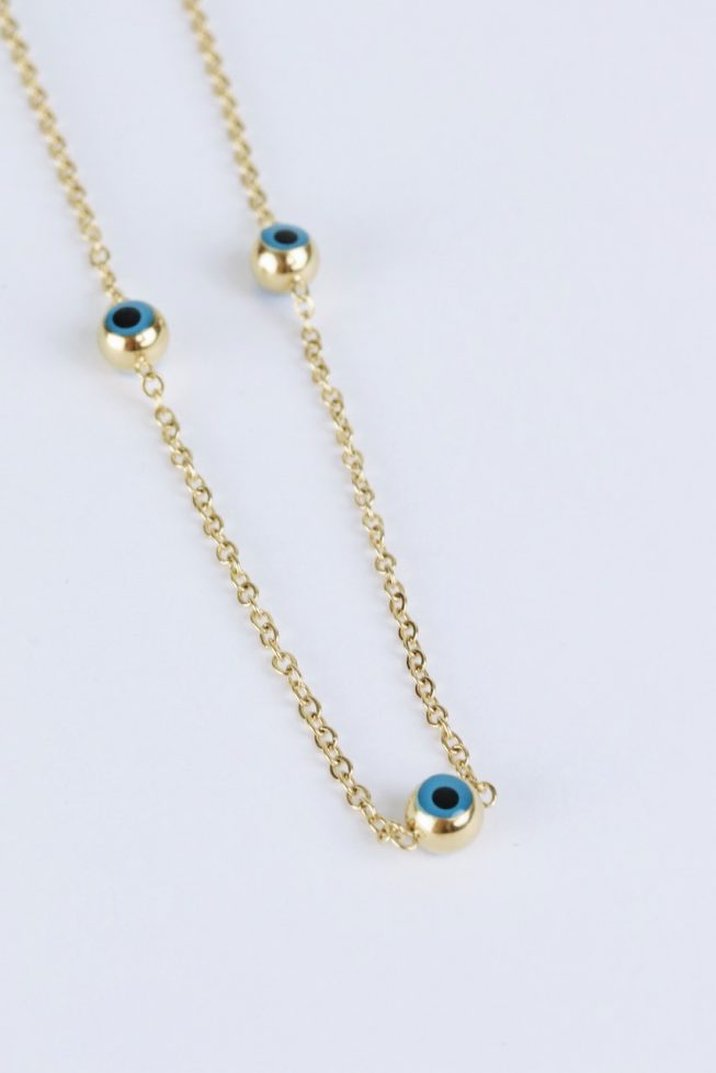 Blue eyed necklace | stainless steel