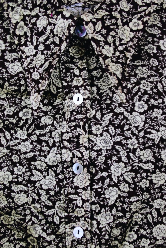 vintage dark flower blouse