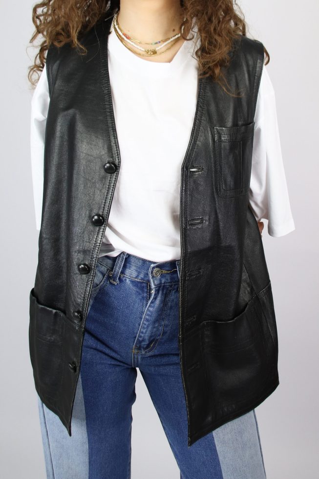 Vintage leather waistcoat