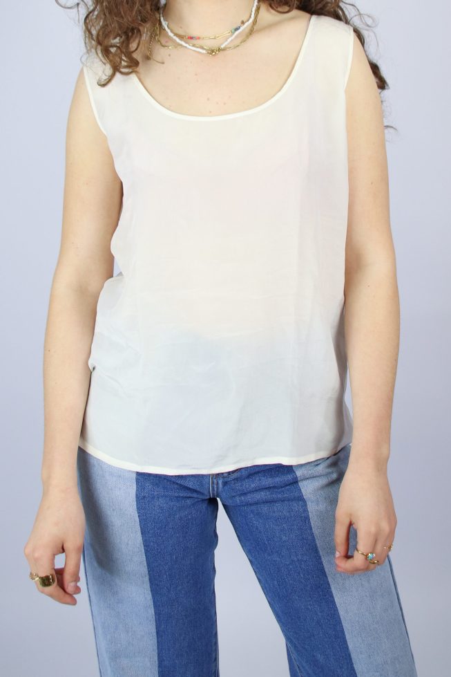 Vintage cream satin top