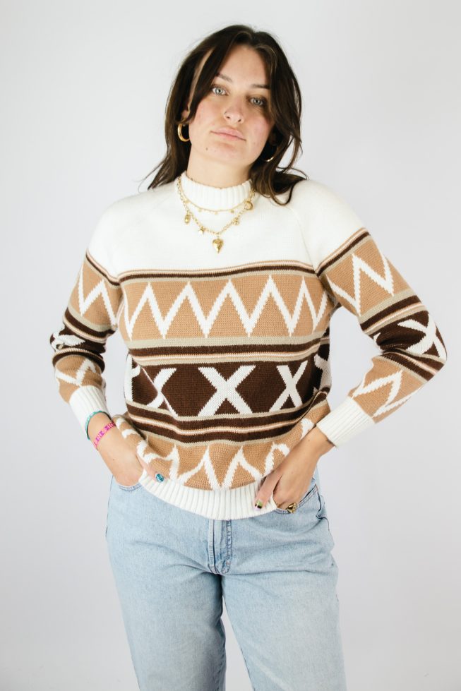Vintage zigzag patern sweater