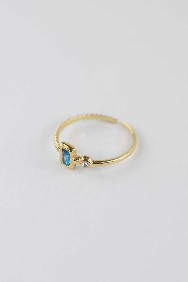Turquoise double gem ring | stainless steel