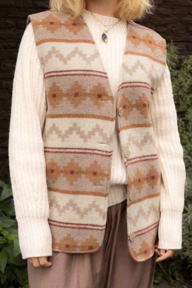 Vintage woolen aztec waistcoat