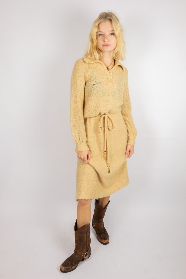 Vintage knitted midi dress