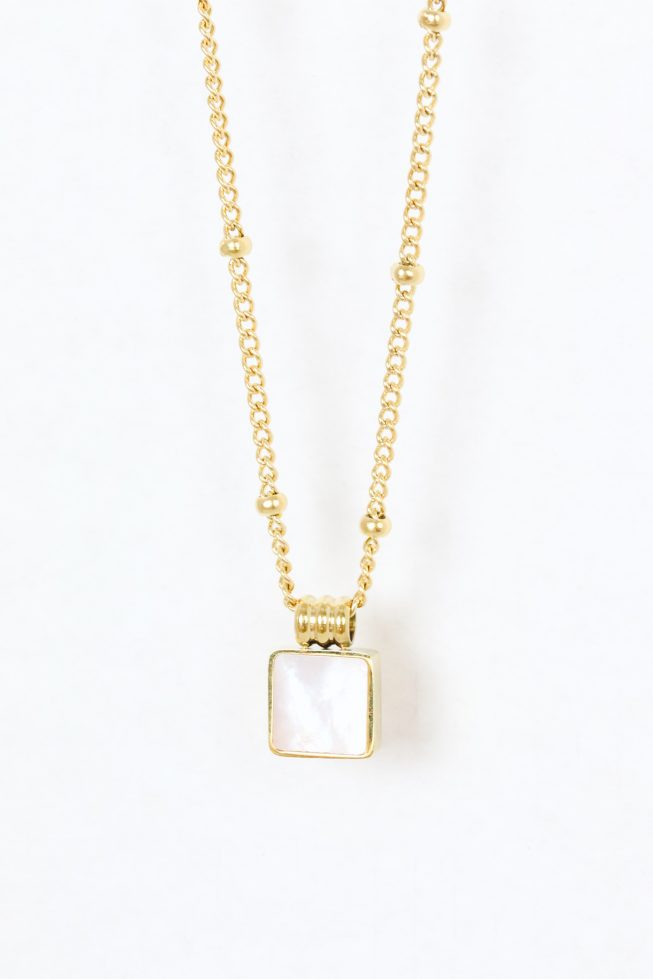 square hanger necklace | stainless steel