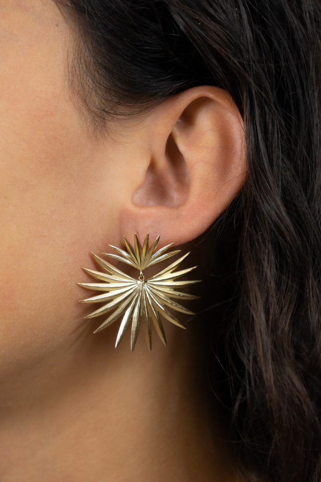 Spike feather stud | stainless steel