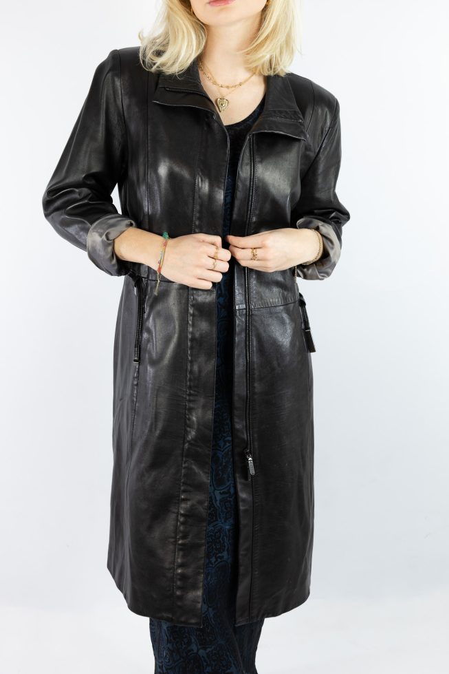 Vintage long leather coat