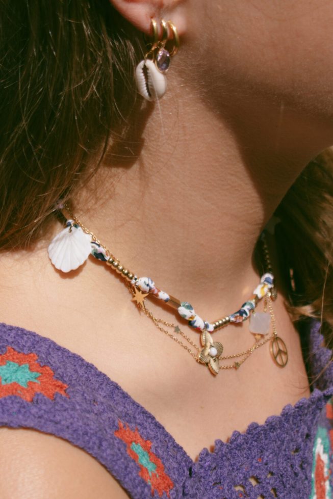 Blue ocean gems necklace | stainless steel